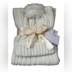 NWT LUREX CABLE SCARF & BEANIE SET
